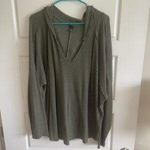 Target Wild Fable hooded long sleeve waffle knit tshirt